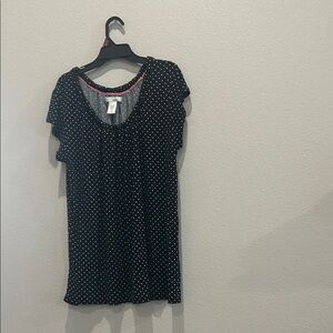 Black Polka Dot Women's Top